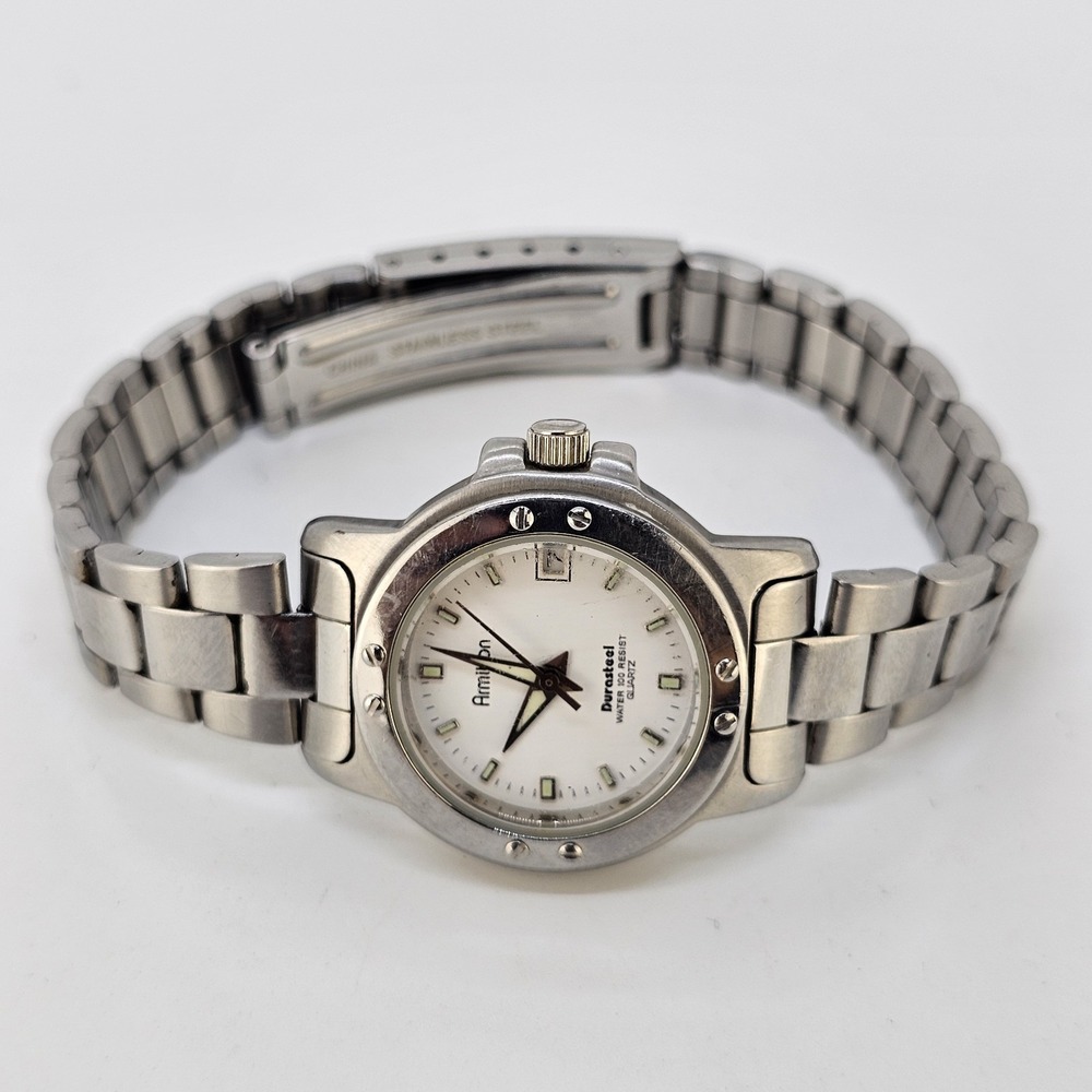 Armitron Women's Watch 26MM White Dial Date Gray Bracelet Band 7" New Battery - Picture 5 of 12